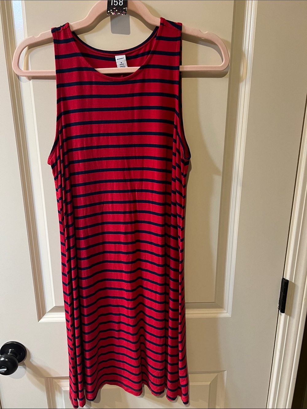 🌻🌻 Old Navy Red and Navy Striped Sleeveless Dress H158